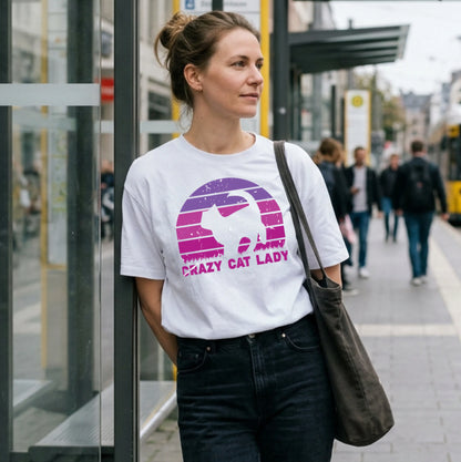 CRAZY CAT LADY - Retro - T-Shirt
