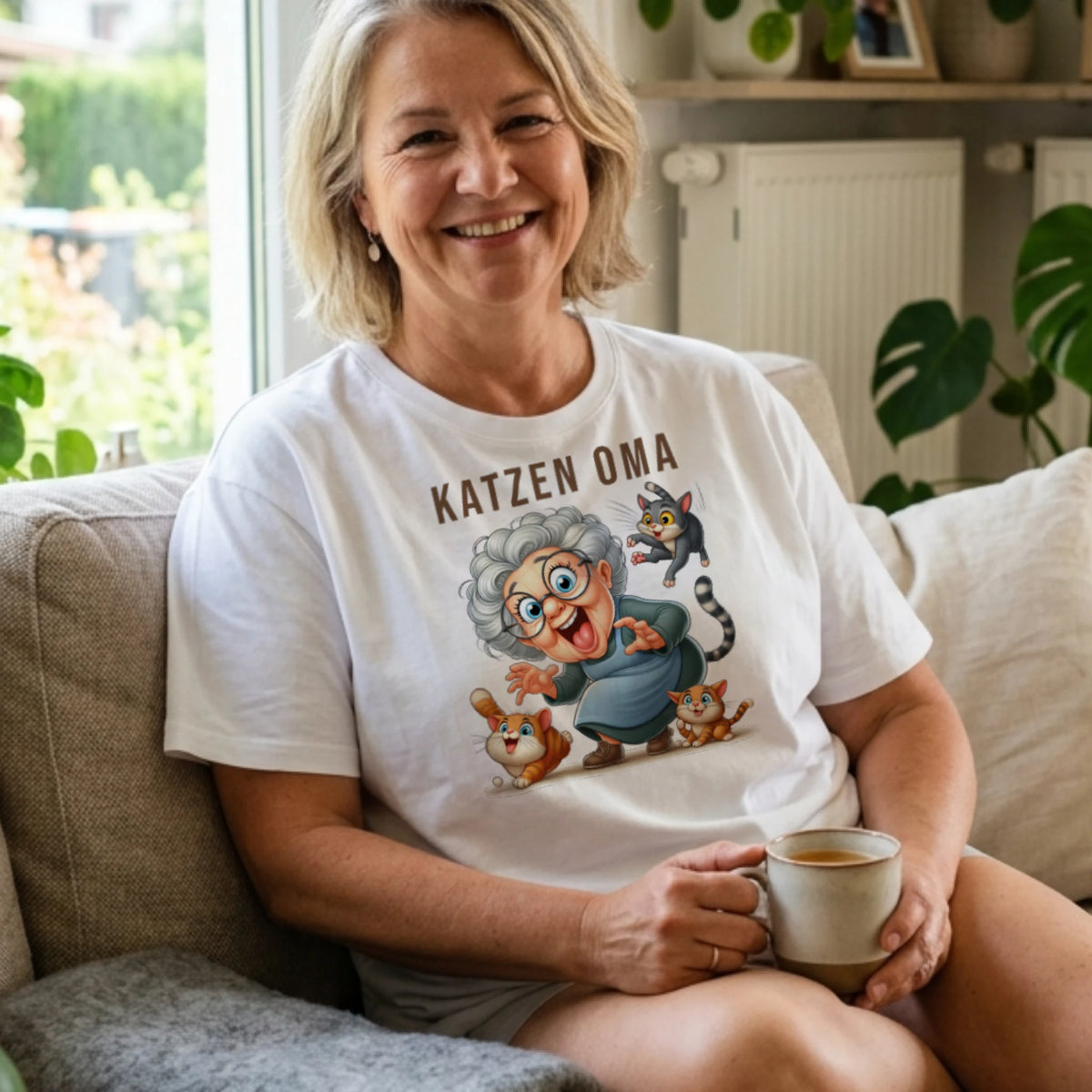 Lustige Katzen Oma - T-Shirt