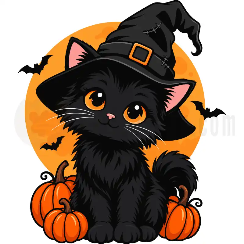 Design Vorschau Black Cat And Pumpkins