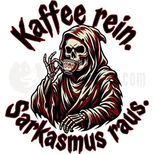 Design Vorschau Kaffee rein. Sarkasmus raus