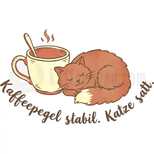 Design Vorschau Kaffeepegel stabil. Katze satt.