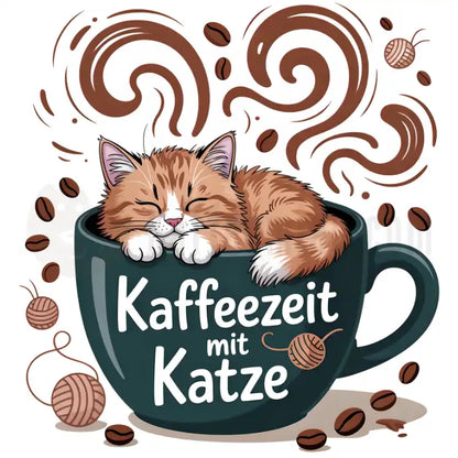 Design Vorschau Kaffeezeit mit Katze