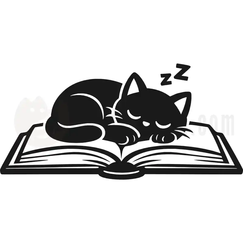 Design Vorschau Katze auf Buch