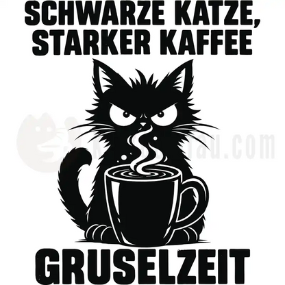 Design Vorschau Schwarze Katze, starker Kaffee, Gruselzeit