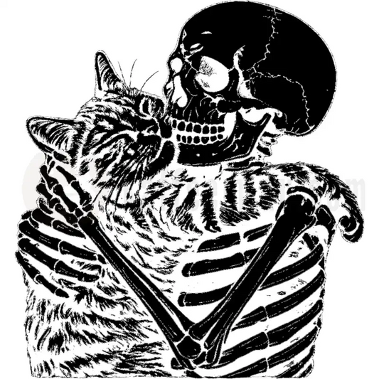 Design Vorschau Skelett mit Katze