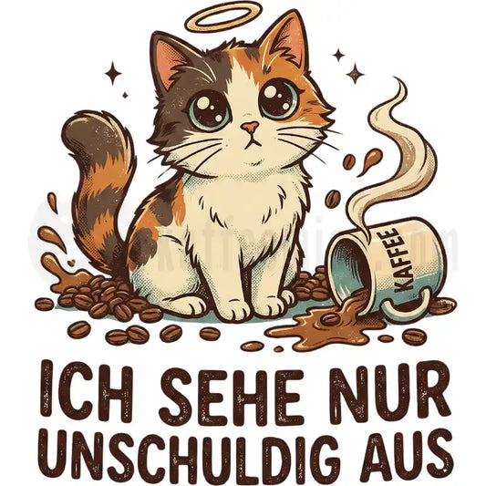 Design - Ich sehe nur unschuldig aus - Unisex - Katze & Kaffee