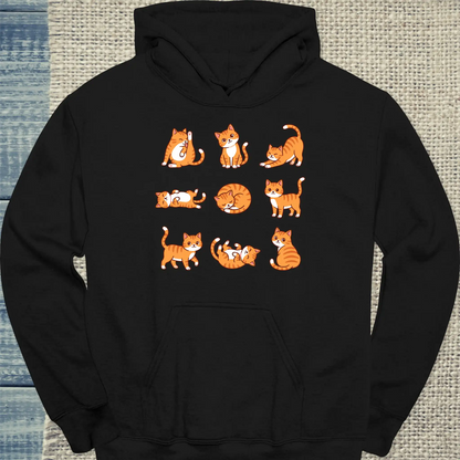 Hoodie - 9 orange Katzen - Unisex - Katze, Orange Schwarz