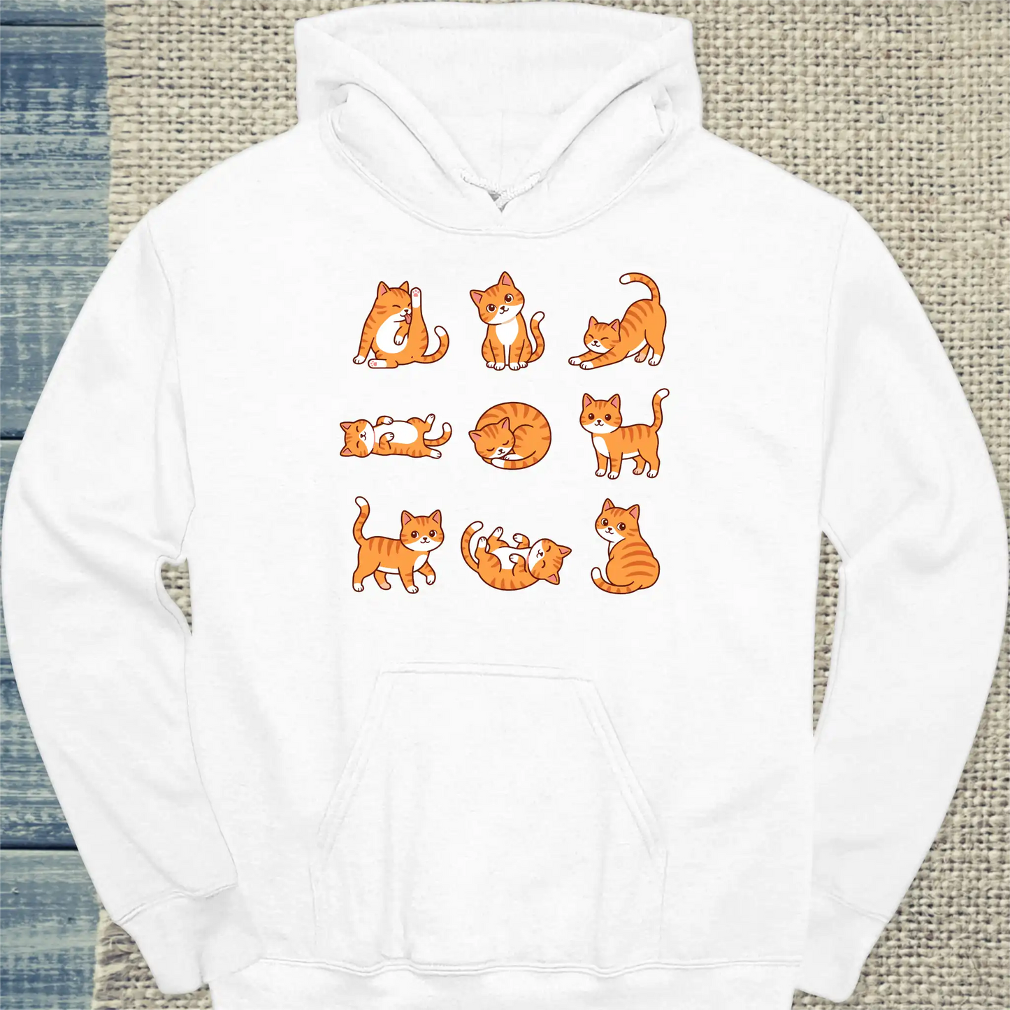 Hoodie - 9 orange Katzen - Unisex - Katze, Orange Weiß