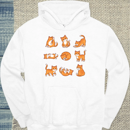 Hoodie - 9 orange Katzen - Unisex - Katze, Orange Weiß
