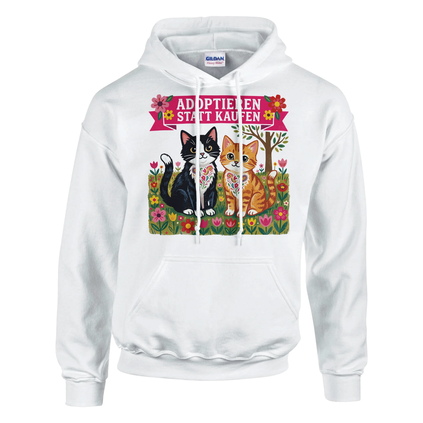 Hoodie - Adoptieren statt kaufen - Unisex - Katze Weiß