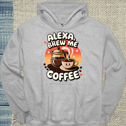 Hoodie - Alexa brew me coffee - Unisex - Kaffee Grau