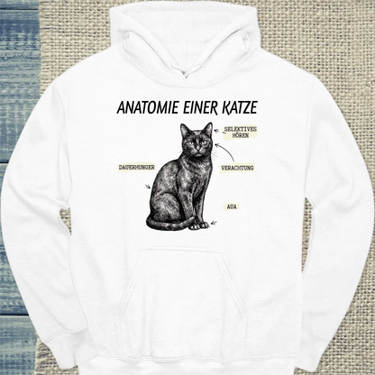 Hoodie - Anatomie einer Katze - Unisex - Katze Weiß