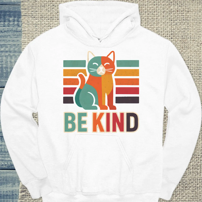 Hoodie - Be Kind - Katze - Unisex - Katze Weiß