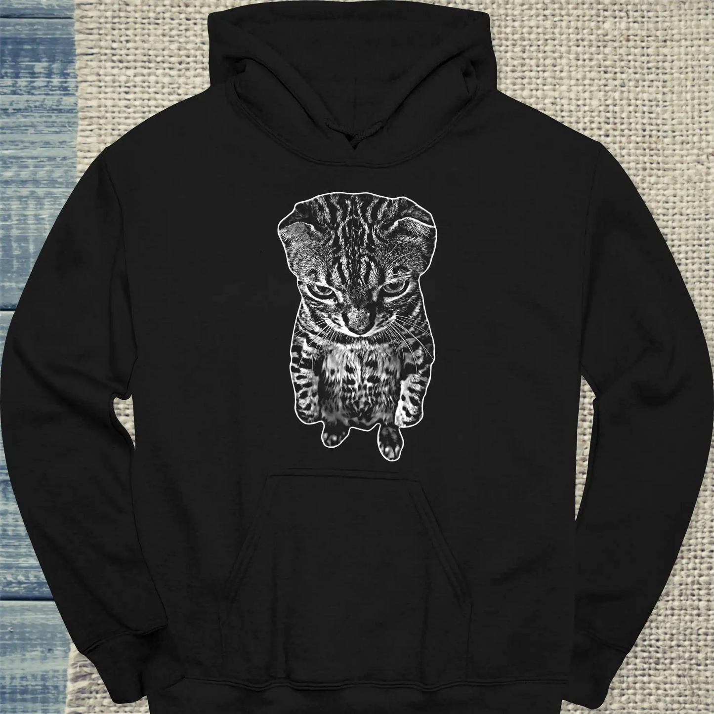 Hoodie - Bengal Black and White - Unisex - Katze Schwarz