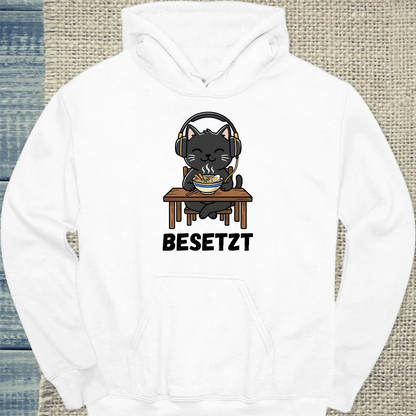 Hoodie - Besetzt - Unisex - Katze, Ramen Weiß