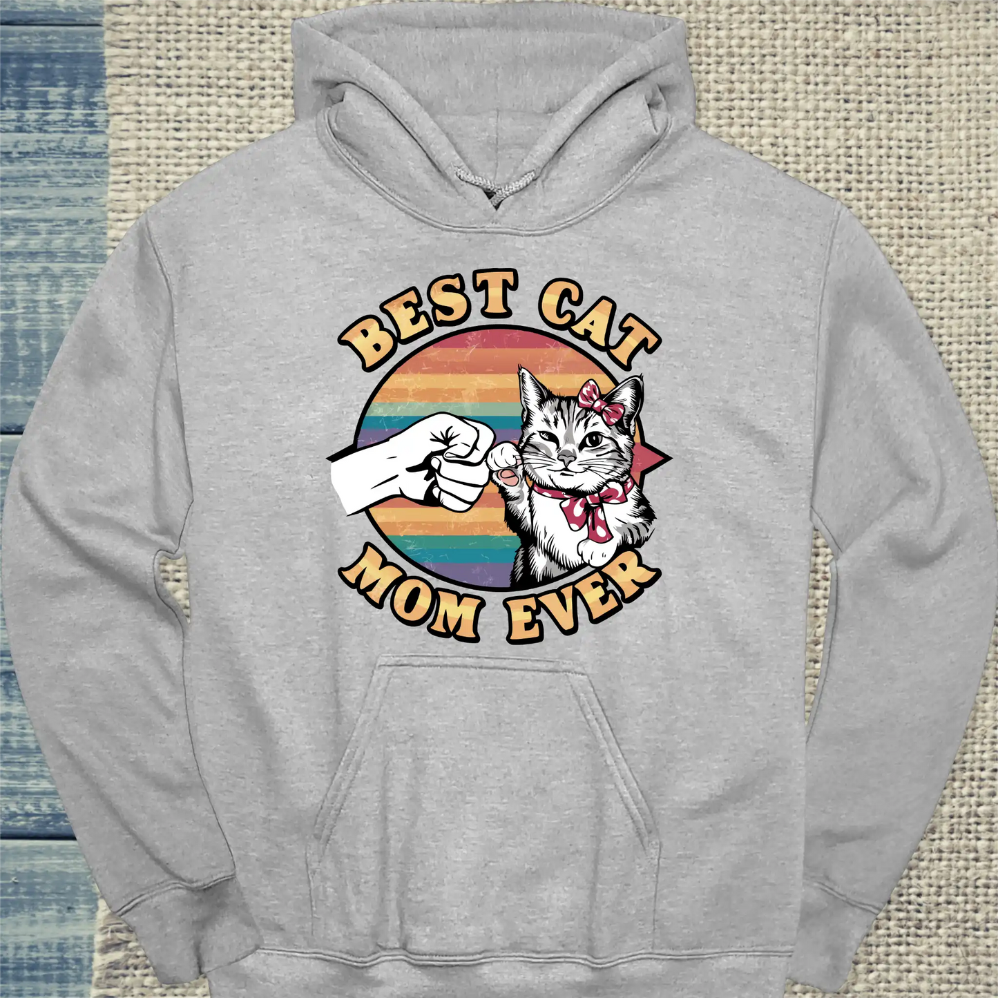 Hoodie - Best Cat Mom Ever - Unisex - Katze Grau