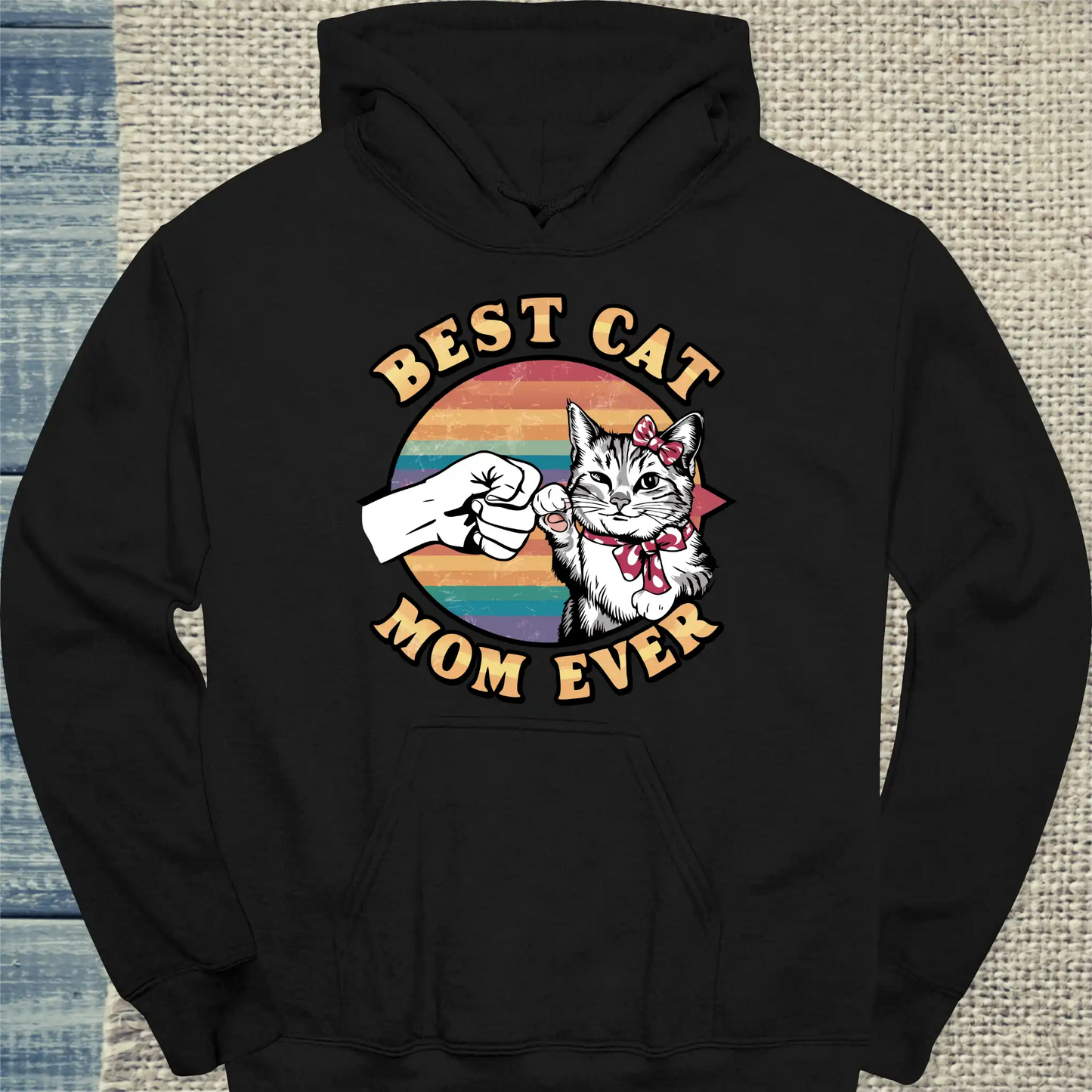 Hoodie - Best Cat Mom Ever - Unisex - Katze Schwarz
