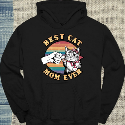 Hoodie - Best Cat Mom Ever - Unisex - Katze Schwarz