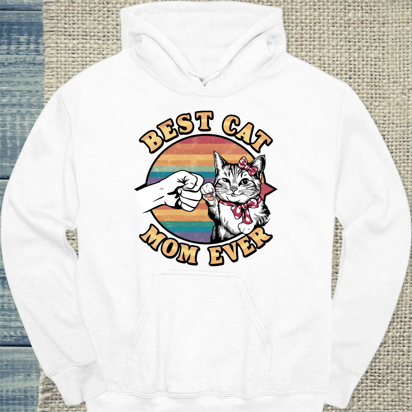 Hoodie - Best Cat Mom Ever - Unisex - Katze Weiß
