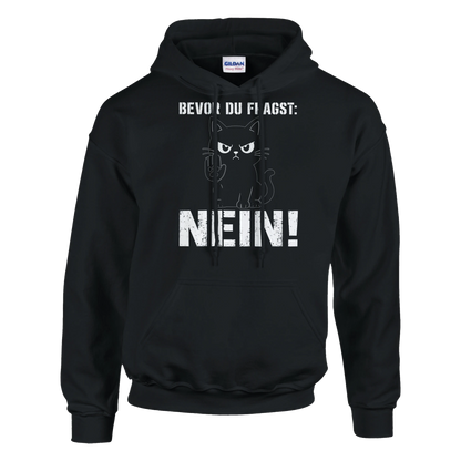 Hoodie - Bevor du fragst: NEIN! - Unisex - Katze Schwarz