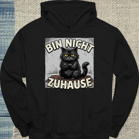 Hoodie - Bin nicht zuhause - Unisex - Katze Schwarz