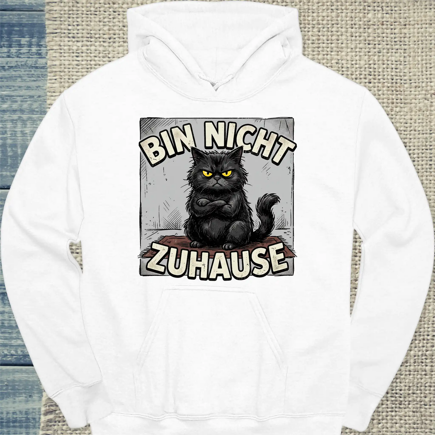 Hoodie - Bin nicht zuhause - Unisex - Katze Weiß