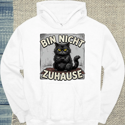 Hoodie - Bin nicht zuhause - Unisex - Katze Weiß
