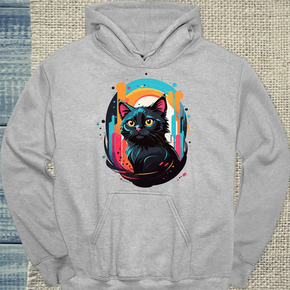 Hoodie - Black Cat Colors - Unisex - Katze Grau