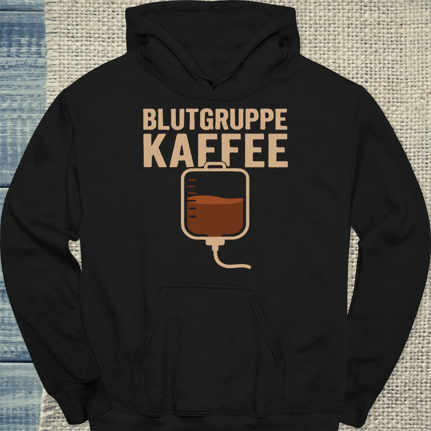 Hoodie - Blutgruppe Kaffee - Unisex - Kaffee Schwarz