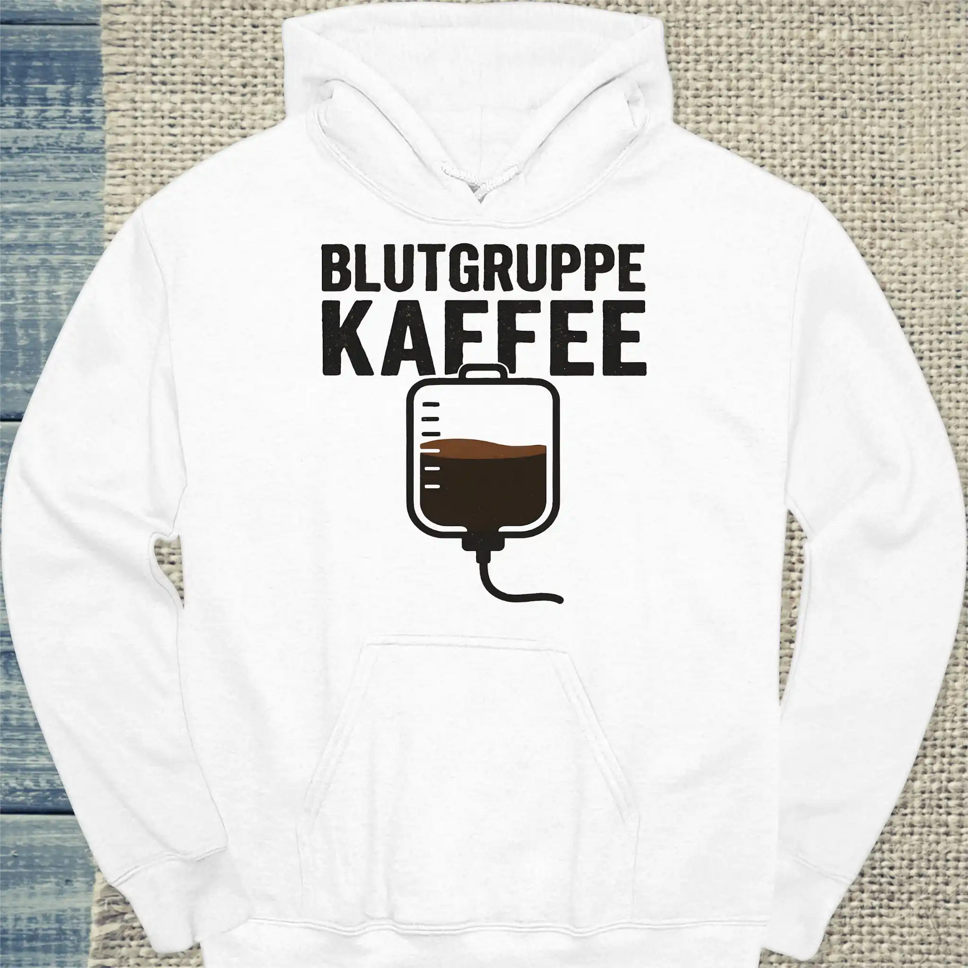 Hoodie - Blutgruppe Kaffee - Unisex - Kaffee Weiß