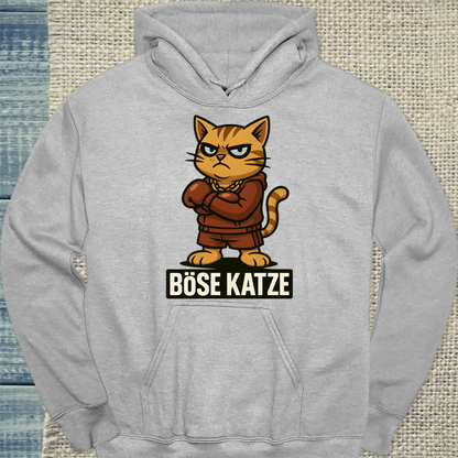 Hoodie - Böse Katze Boxer - Unisex - Katze Grau