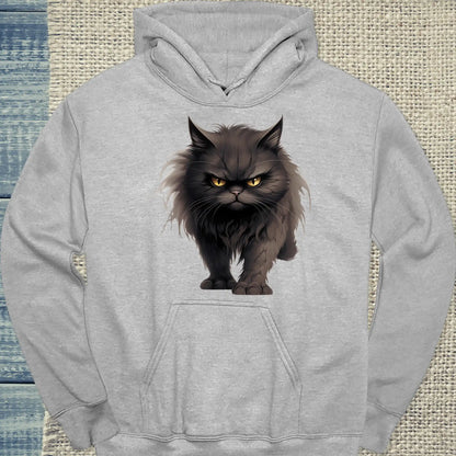 Hoodie - Böse Katze - Unisex - Katze, Black Edition Grau