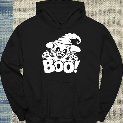 Hoodie - Boo - Unisex - Katze, Halloween Schwarz