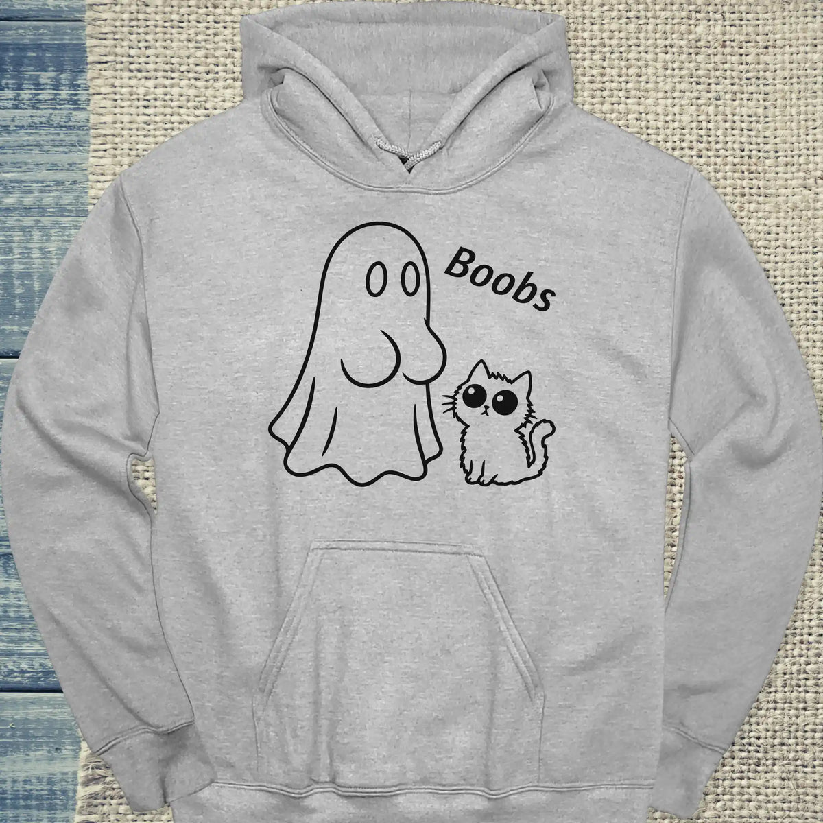 Hoodie - Boobs - Unisex - Katze, Halloween Grau
