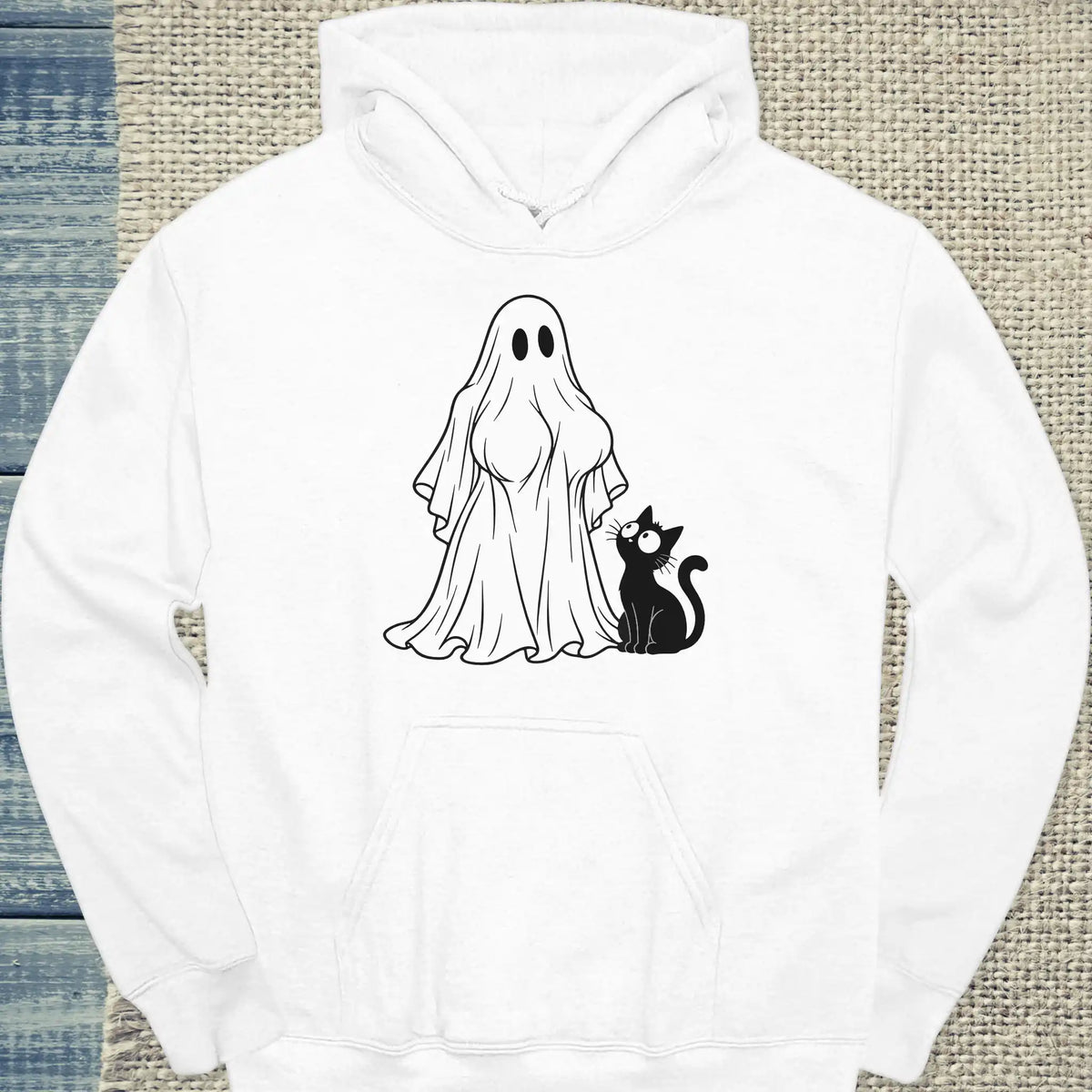 Hoodie - Boomerwooki - Unisex - Katze, Halloween Weiß