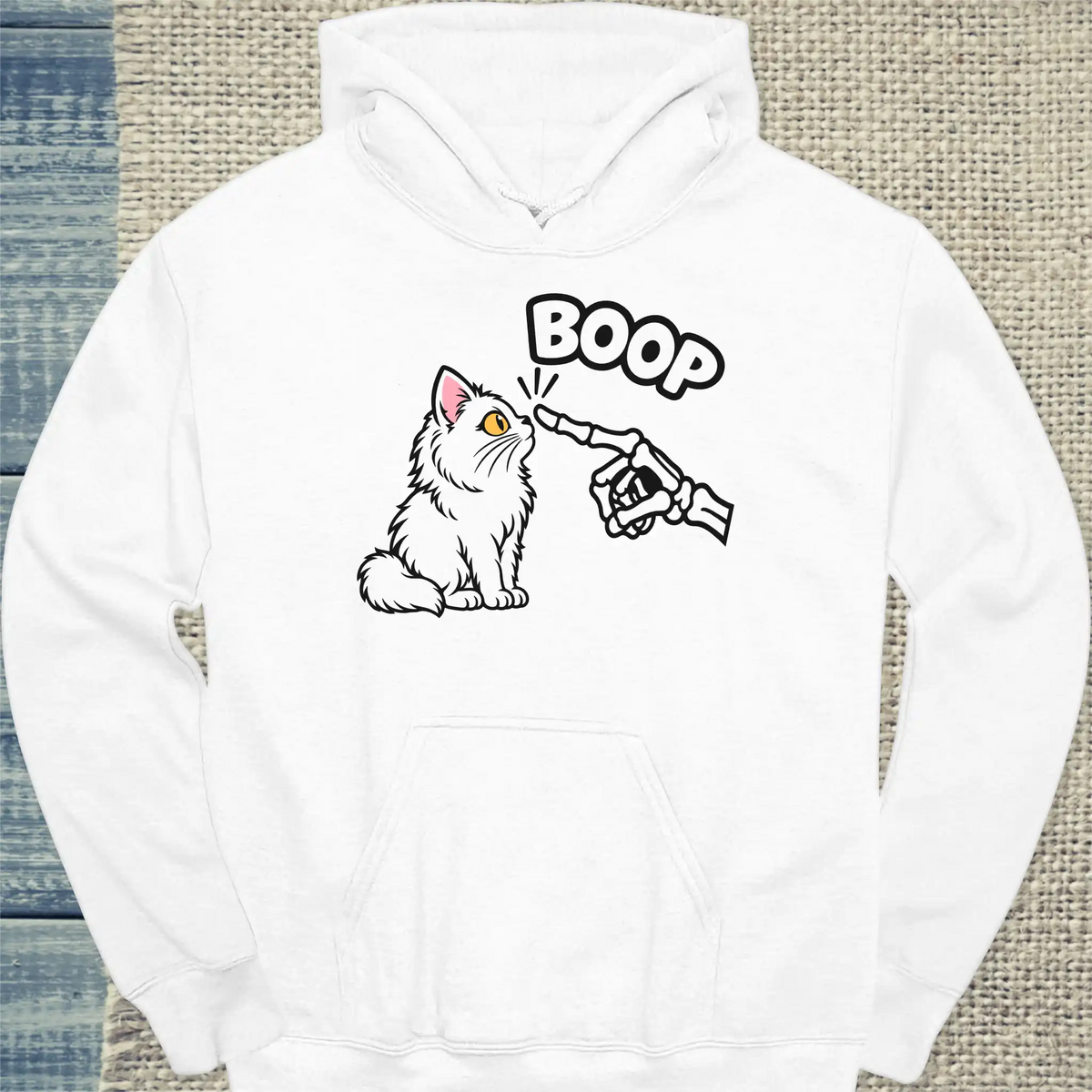Hoodie - Boop - Unisex - Katze, Halloween Weiß