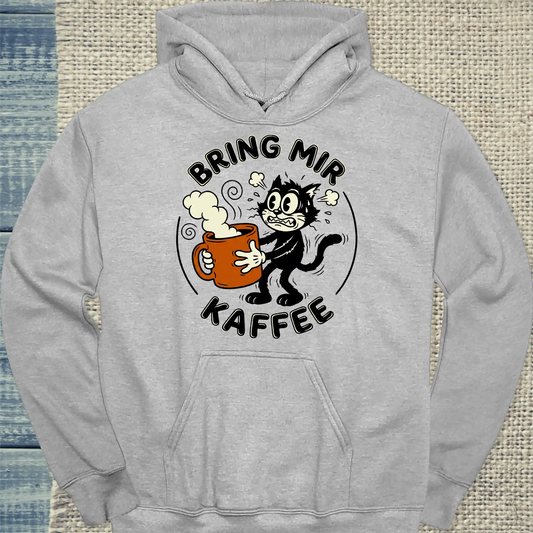 Hoodie - Bring mir Kaffee - Unisex - Katze, Kaffee Grau