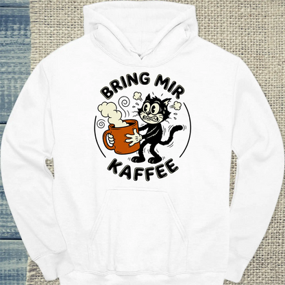 Hoodie - Bring mir Kaffee - Unisex - Katze, Kaffee Weiß
