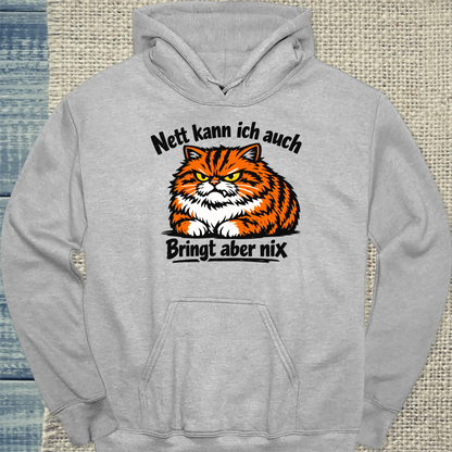 Hoodie - Bringt aber nix - Unisex - Katze Grau