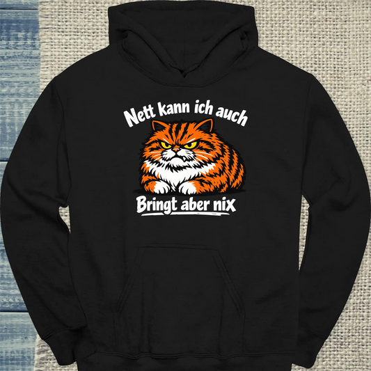 Hoodie - Bringt aber nix - Unisex - Katze Schwarz