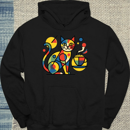 Hoodie - Britto Katze mit Kaffee - Unisex - Katze & Kaffee Schwarz