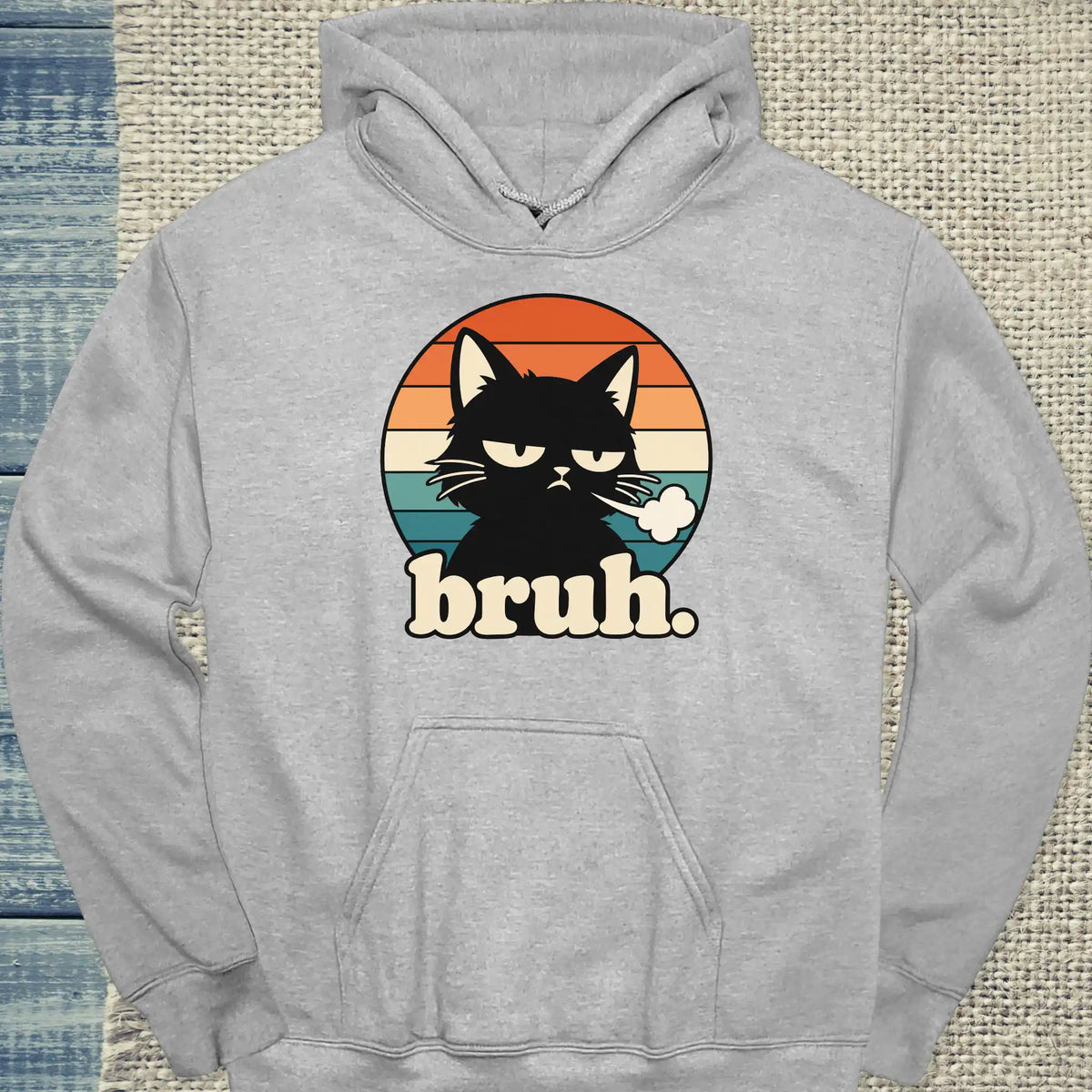 Hoodie - bruh. - Unisex - Katze Grau