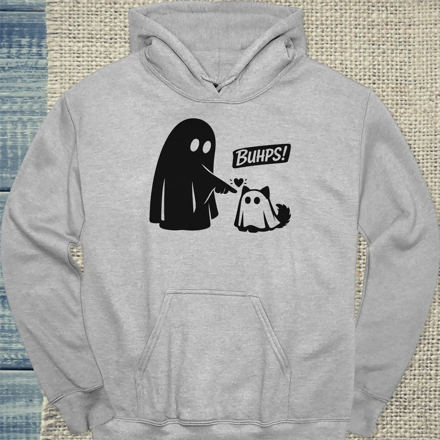 Hoodie - Buhps - Unisex - Katze, Halloween Grau