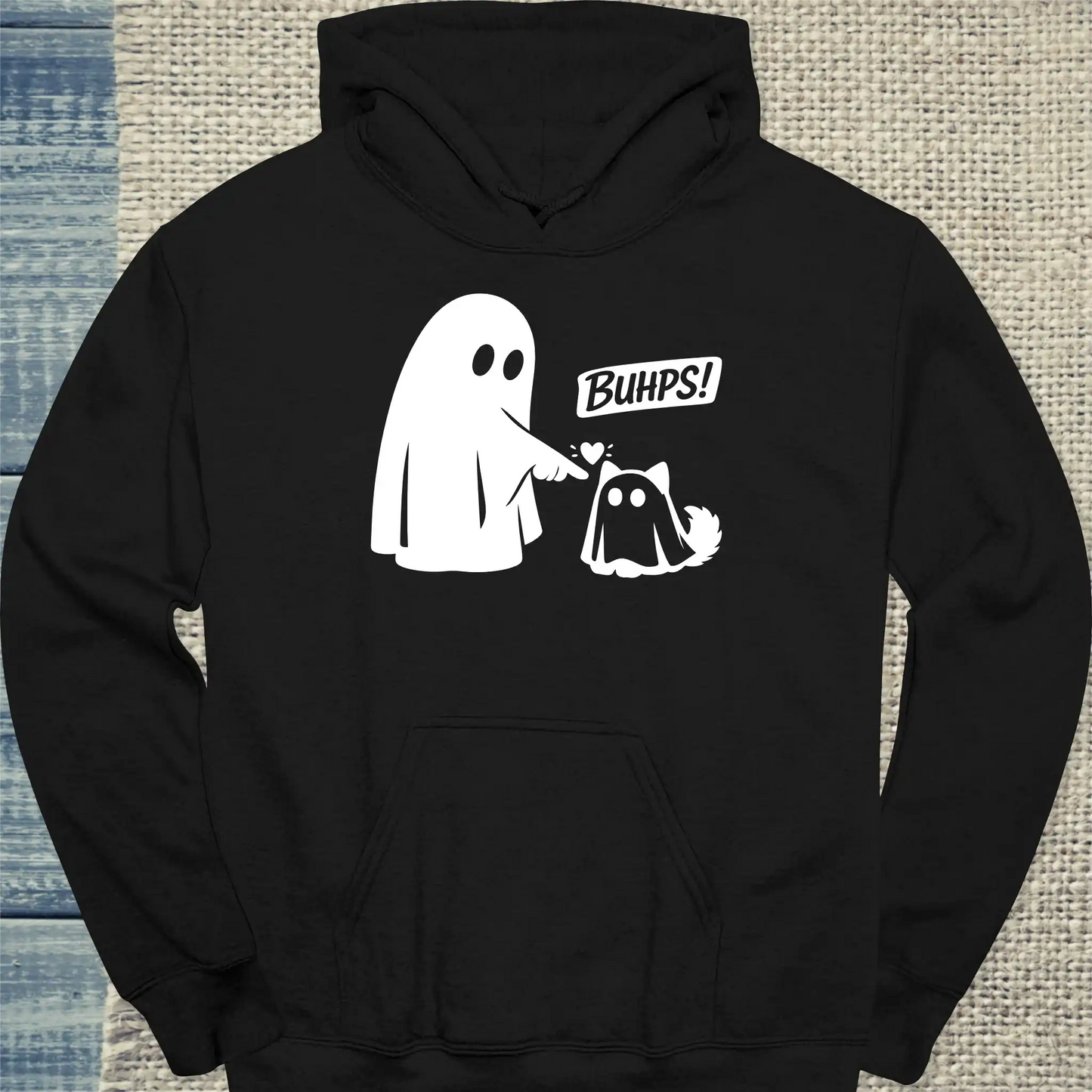 Hoodie - Buhps - Unisex - Katze, Halloween Schwarz