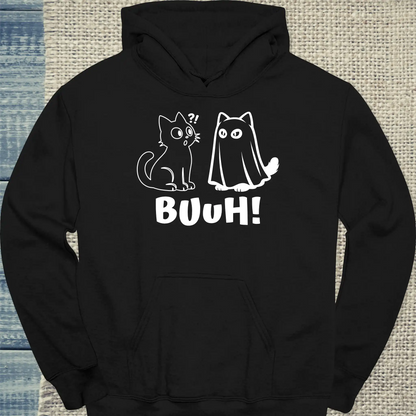 Hoodie - BUUH - Unisex - Katze, Halloween Schwarz