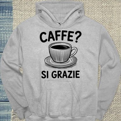 Hoodie - Caffee - Si Grazie - Unisex - Kaffee Grau