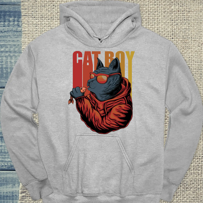 Hoodie - Cat Boy - Unisex - Katze, Cat Guy Grau