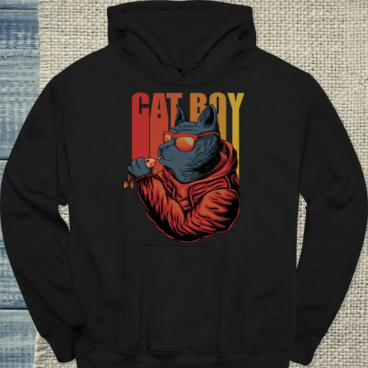 Hoodie - Cat Boy - Unisex - Katze, Cat Guy Schwarz