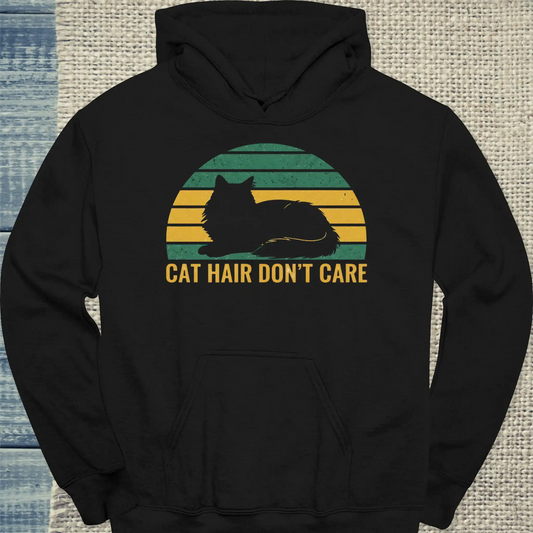 Hoodie - Cat Hair Don't Care - Unisex - Katze Schwarz