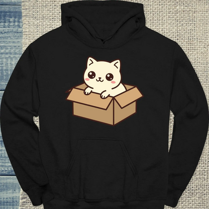 Hoodie - Cat in the box - Unisex - Katze Schwarz